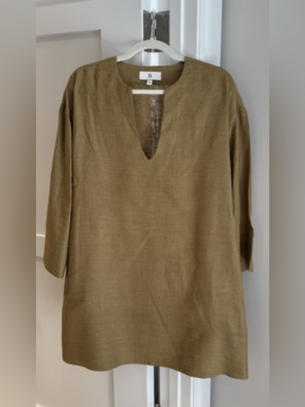 Banana Republic Copper Linen Tunic V-Neck Dress